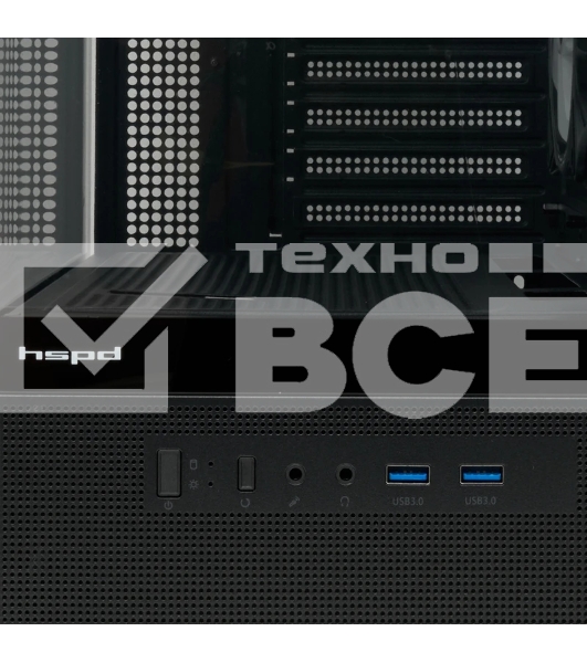 Компьютерный корпус HSPD F710, Panoramic Mid Tower, черный, TG, 0.5 SPCC, 3x120мм ARGb E-ATX, ATX, mATX, mITX 185/395/270мм 2x2.5