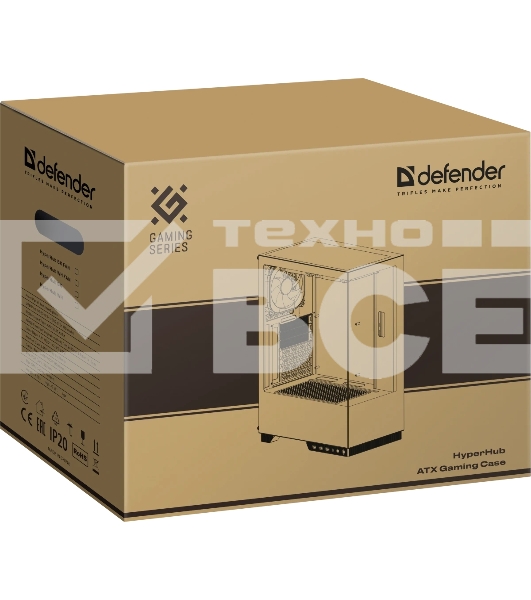 Компьютерный корпус Defender HyperHub черный, ATX, USB3.0, w/o fans