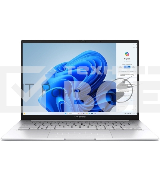 Ноутбук ASUS Zenbook 14 OLED UX3405CA-PP477 Intel Core Ultra 9 285H 3700MHz/14'/1920x1200/32GB/512GB SSD/Intel Arc Graphics/Wi-Fi/Bluetooth/Windows 11 Pro (90NB14W2-M00N00_Win11P) Silver