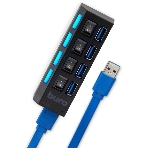 USB-концентратор Buro BU-HUB4-U3.0-L, USB 3.0, USB 4 порта, USB, фото3