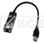 Адаптеры USB Ethernet 5bites Кабель-адаптер 5bites UA3-45-01BK USB3.0 -> RJ45 10/100/1000 Мбит/с, 10см, фото 1