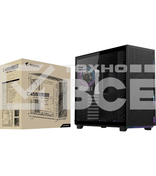 Компьютерный корпус Gigabyte GB-AC400G черный без БП ATX 2xUSB3.0 1xUSB3.1 audio bott PSU