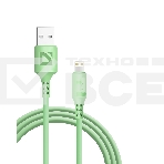 Кабель Defender F207, USB 2.0 (AM) - Apple Lightning (M), 1метр, 2.4А, силиконовая оплетка, зелёный., фото3