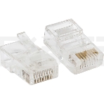 Коннектор RJ-45 TERACOM PRO неэкранированный 8P8C 30мкд Cat.5E универсальный (упак. 10 шт), фото 1