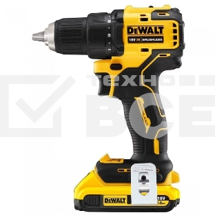Дрель-шуруповерт DeWalt DCD708D2T-QW, Аккумуляторная, 18В, 2 АКБ, Кейс