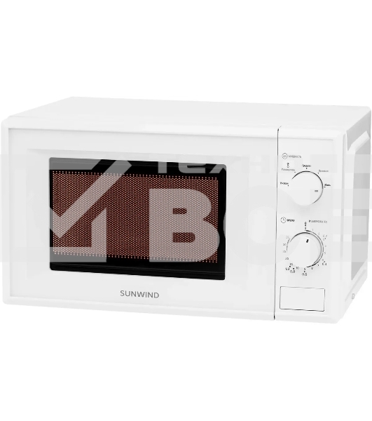 Микроволновая печь SunWind SUN-MW051 белый, 20 л, 700 Вт, переключатели - поворотный механизм