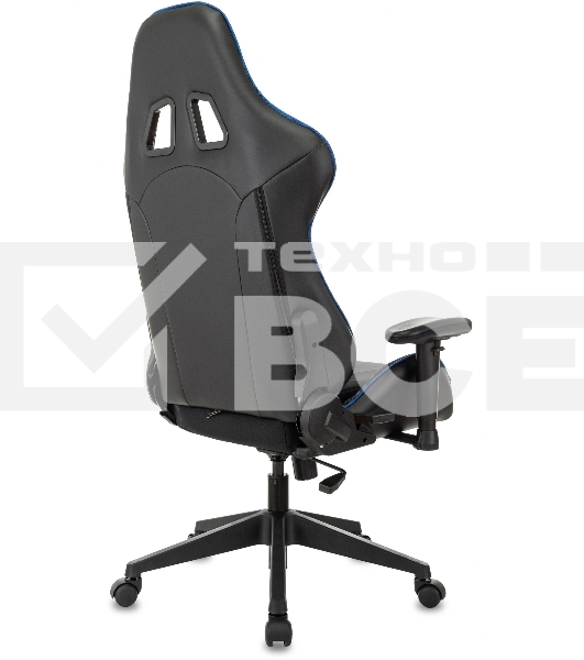 Кресло игровое Бюрократ VIKING 4 AERO BLUE черный/синий, искусст.кожа/ткань, две подушки