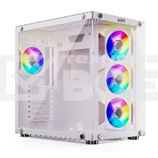 Компьютерный корпус ABR Sea View White (1*USB Type-C, 2*USB 2.0, HD Audio, 4xRGB Fan, ATX, Micro-ATX)