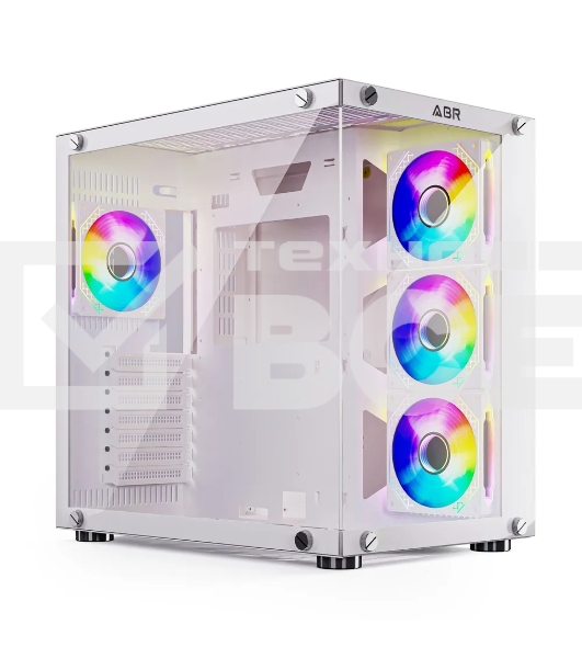Компьютерный корпус ABR Sea View White (1*USB Type-C, 2*USB 2.0, HD Audio, 4xRGB Fan, ATX, Micro-ATX)