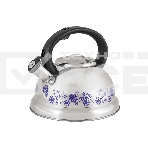 Чайник для плиты из нерж. стали MALLONY MAL-0417B с рисунком, меняющим (3,0 литра, со свистком, капсульное дно) (002103), фото 1