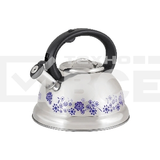 Чайник для плиты из нерж. стали MALLONY MAL-0417B с рисунком, меняющим (3,0 литра, со свистком, капсульное дно) (002103)