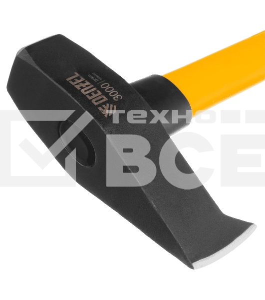 Колун-кувалда Denzel 3000 г, кованая, фибергласовая рукоятка c TPR покрытием, 880 мм