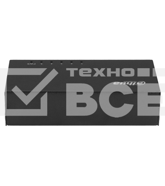 Коммутатор 5-в-1 Dahua DH-PFS3005-5ET/5 портовдо 100 Мбит.с/коммутация до 1 Gbит.с/неуправляемый/Plug & Play/черный (DH-PFS3005-5ET)