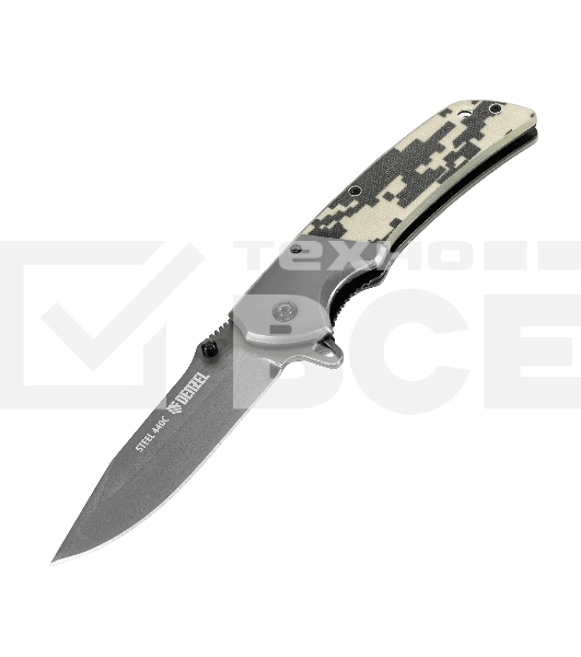 Нож складной Denzel, многоцелевой, системы Liner-Lock, с накладкой G10 на классической рукоятке 79207