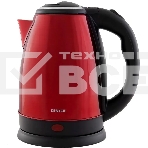 Чайник Centek CT-1068 RED (красный) металл 2л, 2000W, хромированная вставка на крышке, фото 1