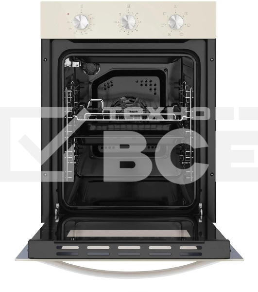 Шкаф духовой электрический Maunfeld EOEC516BG, встраиваемый, 51л, дверца с 2 стеклами, бежевый