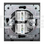 Розетка Kranz STRONG компьютерная двойная RJ45+RJ45 кат6 с/у графит, фото4