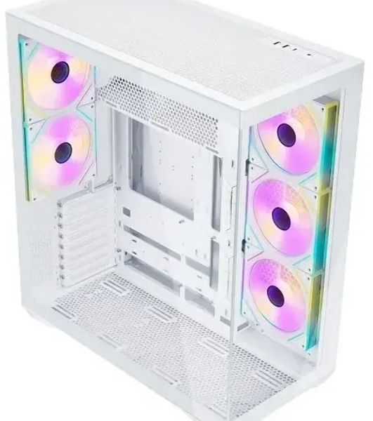 Корпус ATX Eurocase M4801 white, без БП, закаленное стекло 2 стороны