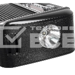 радиоприемник Ritmix RPR-065 серый Портативный трехдиапазонный радиоприемник FM / AM / SW, функция MP3-плеера (читает файлы с microSD/SD/USB носителей), яркий встроенный фонарь, питание от встроенного аккумулятора, от сети 220В, от батареек типа D (2 штуки, в комплект не входят), телескопическая антенна 360° для уверенного приема, AUX IN., фото4