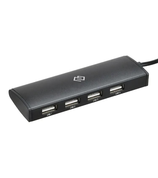 USB-концентратор Digma HUB-4U2.0-UC-B, USB-C, USB 2.0 4 порта, USB