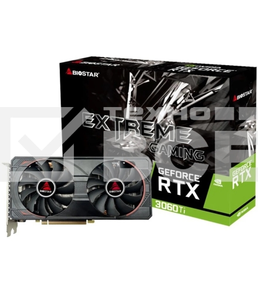 Видеокарта Biostar PCI-E RTX3060Ti-LHR NVIDIA GeForce RTX 3060Ti 8Gb 256bit GDDR6 1410/14000 HDMIx1 DPx3 HDCP Ret