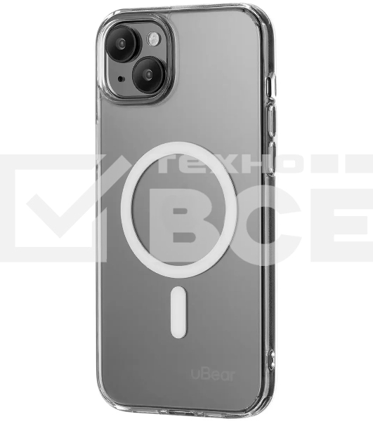 Чехол (клип-кейс) uBear для Apple iPhone 15 Plus Real Mag Case with MagSafe прозрачный (CS254TT67RL-I23M)