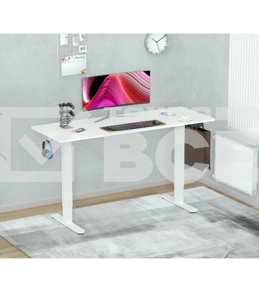 Стол для компьютера Cactus CS-EDL-WWT столешница ДСП, белый каркас белый