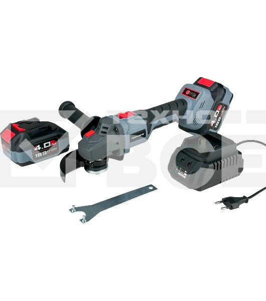 Угловая шлифовальная машина (УШМ) бесщеточная ProfiPower MKDGA-18V (Li-ion-2шт, 4.0А·ч, 125 мм, 0-9000 об/мин, З/У, в кейсе)