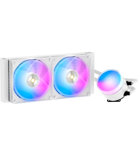 Система охлаждения Ocypus Sigma L24 WH ARGB, 240мм, LCD Pump 2.4', 2x120мм ARGB fans, LGA115X/1200/1700/18XX, AM4/AM5