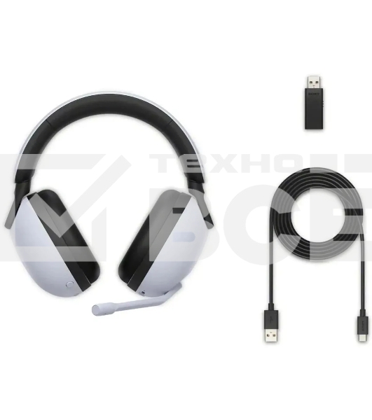 Гарнитура Sony INZONE H9 белый, беспроводная + проводная, Bluetooth, до 32 ч, подсветка