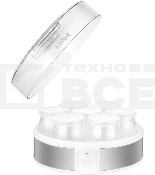 Йогуртница Kitfort КТ-6405 20Вт 7б. 180 мл упр.:механич. серебристый/белый