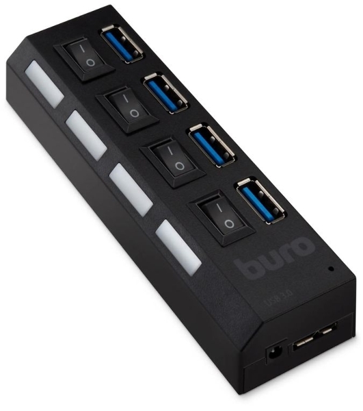 USB-концентратор Buro BU-HUB4-U3.0-L, USB 3.0, USB 4 порта, USB