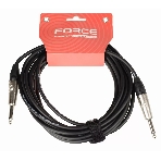 Кабель гитарный FORCE FGC-09/61/4' TS Jack - 1/4' TS Jack, высококачественный, малошумящий с проводниками из безкислородной меди OFC, диаметр 6 мм, профессиональные металлические разъемы, длина 6 м, фото 1