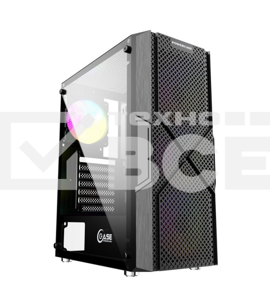 Компьютерный корпус Powercase Mistral T4B, Tempered Glass, 4x 120мм 5-color fan, черный, ATX (CMITB-L4)
