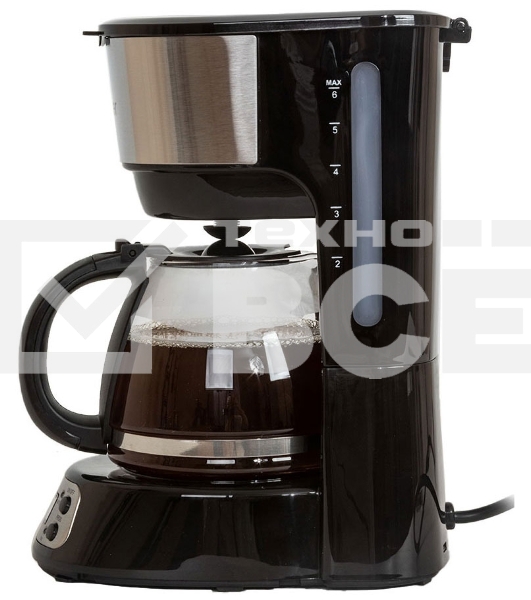 Кофеварка капельная Pioneer CM053D серебристый/черный, исп. кофе - молотый, 0.75 л, 600 Вт
