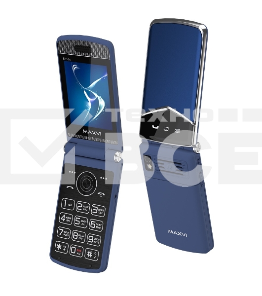Мобильный телефон Maxvi E11ds синий/серебристый