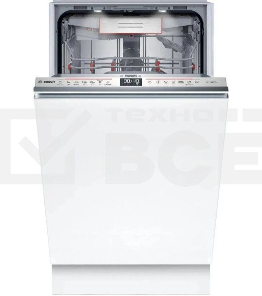 Встраиваемая посудомоечная машина Bosch SPV6ZMX17E узкая, полновстраиваемая, загрузка 10 комплектов