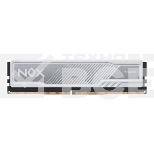 Оперативная память Apacer Nox, DDR4, 8GB (1x8 GB), 3200 MHz, CL16, радиатор, белый