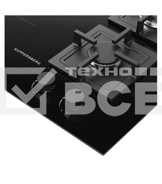 Комбинированная варочная поверхность Kuppersberg/ Комбинированная варочная поверхность Kuppersberg, индукция/газ, High-Tech, 59 см, 9 уровней мощности, блокировка управления, автоматическое отключение, таймер, Booster, слайдерное/механическое управление, 