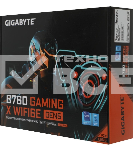 Материнская плата Gigabyte B760 GAMING X WIFI6E GEN5, LGA1700, Intel B760, 4xDDR5, 4xSATA, 3xM.2, 1xPCIe 5.0 x16, 2xPCIe 3.0 x1, 1xHDMI, 1xDP, 1x2.5Gb LAN, Wi-Fi 6E, Bluetooth 5.3, 1xUSB-C 5Gbps, 1xUSB-A 10Gbps, 1xUSB-A 5Gbps, 5xUSB-A 2.0, 6x3.5 мм, 7.1, 