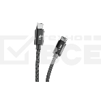 Кабель OLMIO REEL, Type-C - Type-C, 60W 3A, 1.2м, тканевая оплетка, черный, фото3