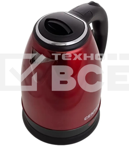 Чайник Centek CT-1068 RED (красный) металл 2л, 2000W, хромированная вставка на крышке