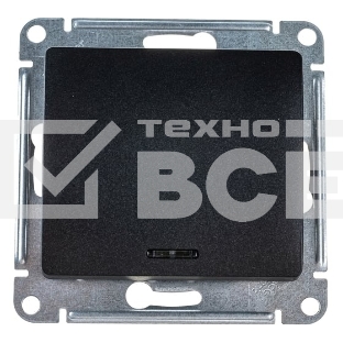 Выключатель 1-клавишныйс подсветкой, сх.1а, 10АХ, механизм, антрацит