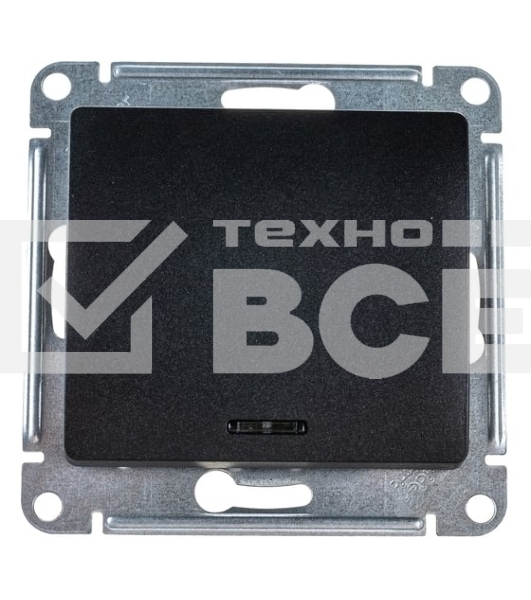 Выключатель 1-клавишныйс подсветкой, сх.1а, 10АХ, механизм, антрацит