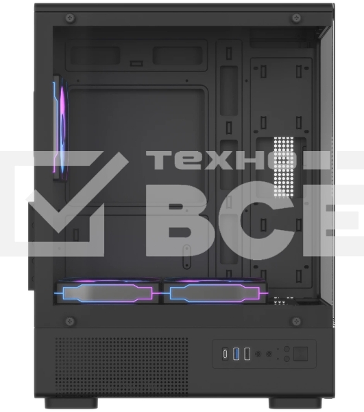 Корпус Formula Crystal Z1CM Plus AR v2 черный без БП mATX 5x120мм 1xUSB3.0 audio bott PSU