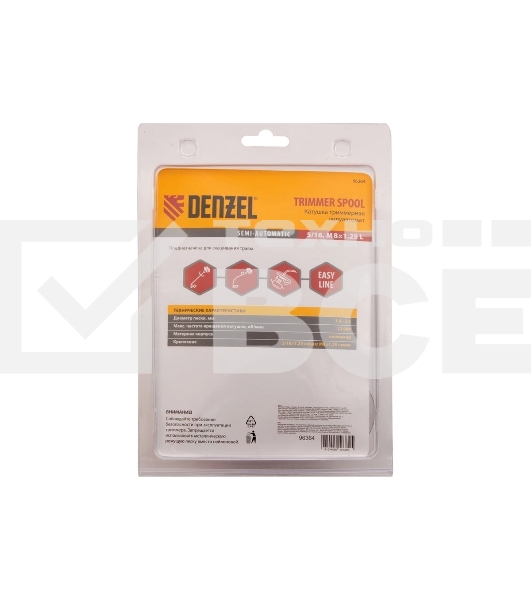 Катушка тримм. полуавт быстрая заправка шестигранник HEX х15,6 болт5/16 лев.М8 лев. Denzel