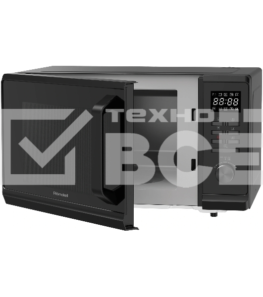 Микроволновая печь Rondell RDE-MW236 черный, 23 л, 800 Вт, переключатели - кнопки, поворотный механизм