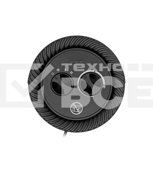 Тепловентилятор керамический Denzel DTFC-1200S, черный, 600/1200 Вт, 12 м2, 3 режима, термостат