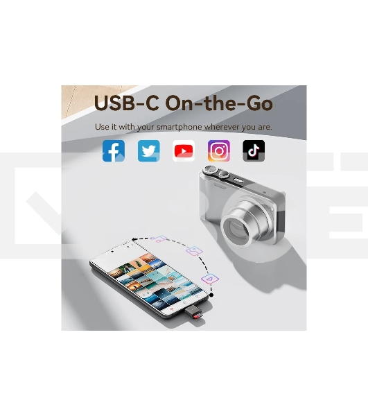Картридер Vention OTG USB 2.0 CM / MicroSD - Серый