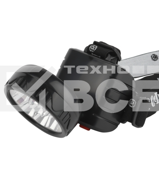 Фонарь налобный светодиодный Трофи TG9 ударопрочный, 9 LED, 2 режима, аккумуляторный, чёрный